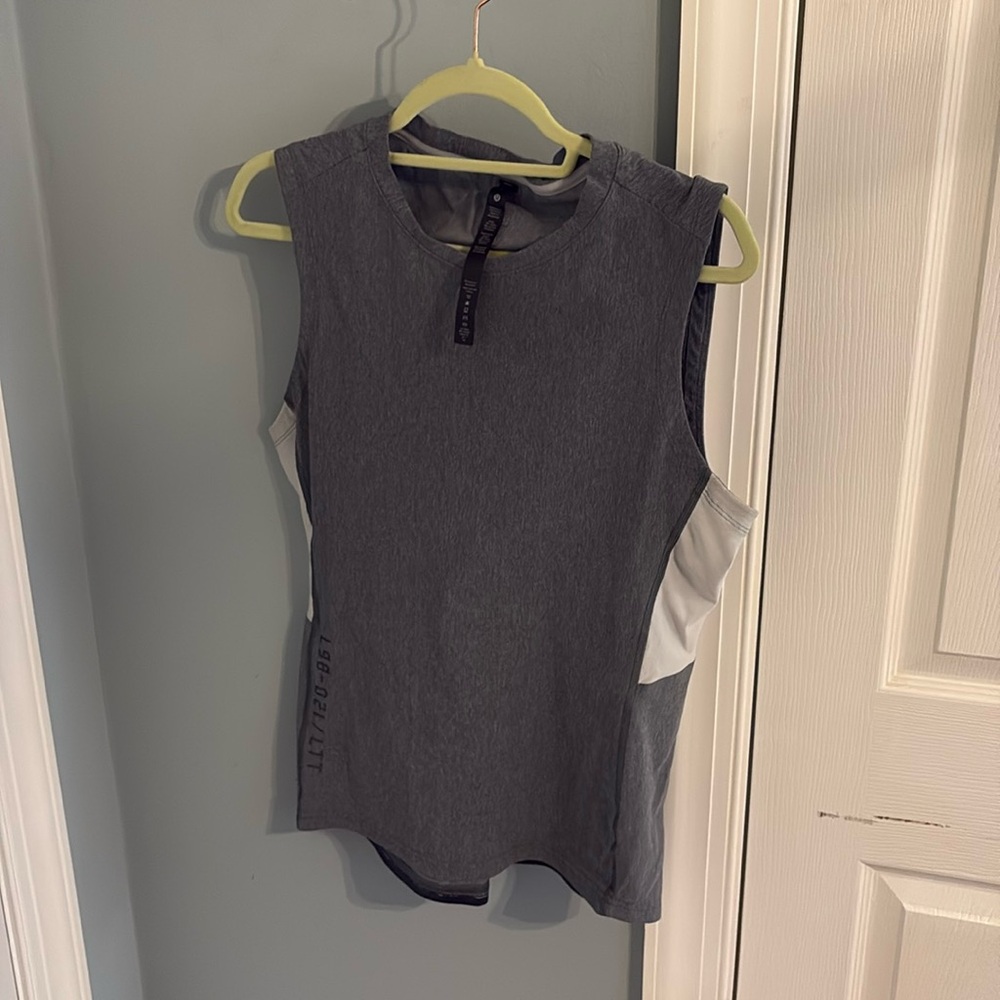 lululemon athletica Gray and White Tank Top